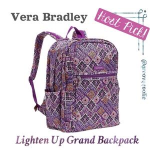 Vera Bradley Purple Dream Diamonds Patterned Backpack